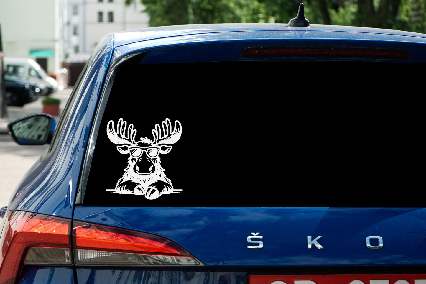 Cute Moose in Sunglasses Vinyl Wall Decal