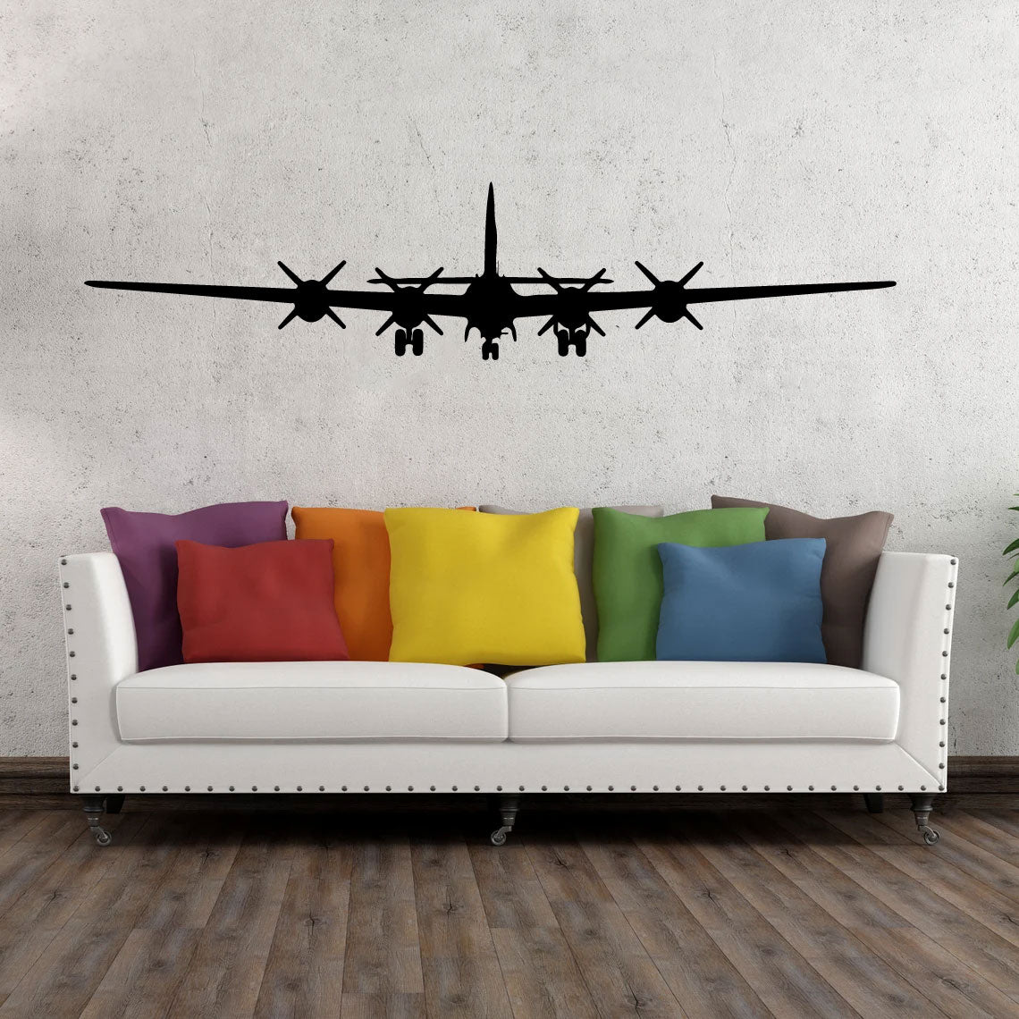 B-17 Flying Fortress Airplane Silhouette Vinyl Wall Decal