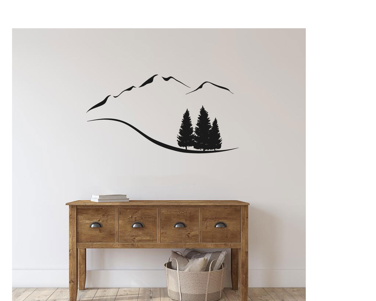 Mountains and Pine Trees Vinyl Home decor Wall Decal