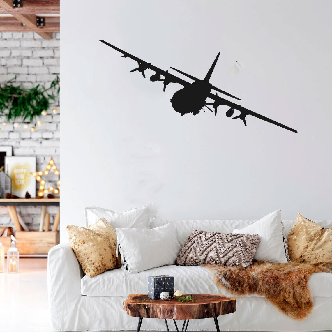 C-130 Hercules AC-130 Asset Airplane Silhouette Vinyl Wall Decal