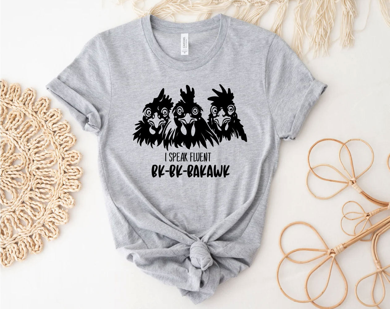 I Speak Fluent BK-BK-BAKAWK Chickens Crew Neck T-Shirt