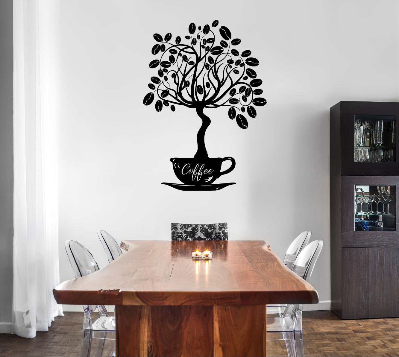Coffee Bean Tree Vinyl Wall Decal