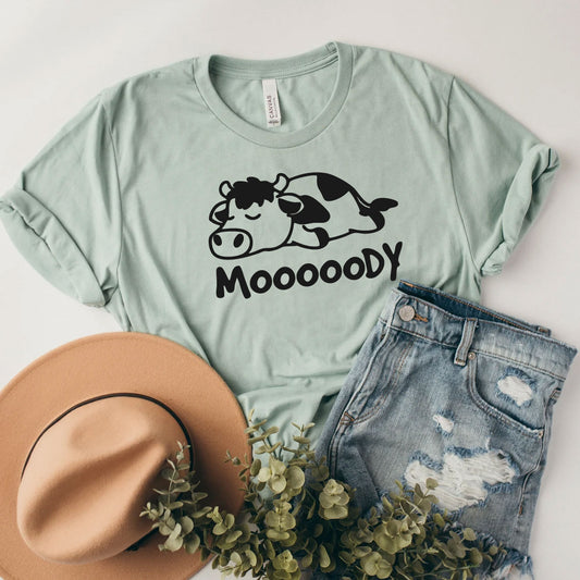 Cow Mooooody Crew Neck T-Shirt