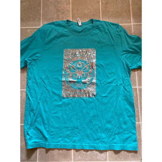 Antisocial Butterfly Tarot Card Foil Turquoise T-Shirt Tee Size 3XL ***