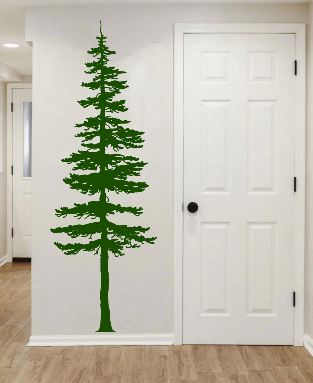Douglas Fir Pine Tree Silhouette Vinyl Wall Decal