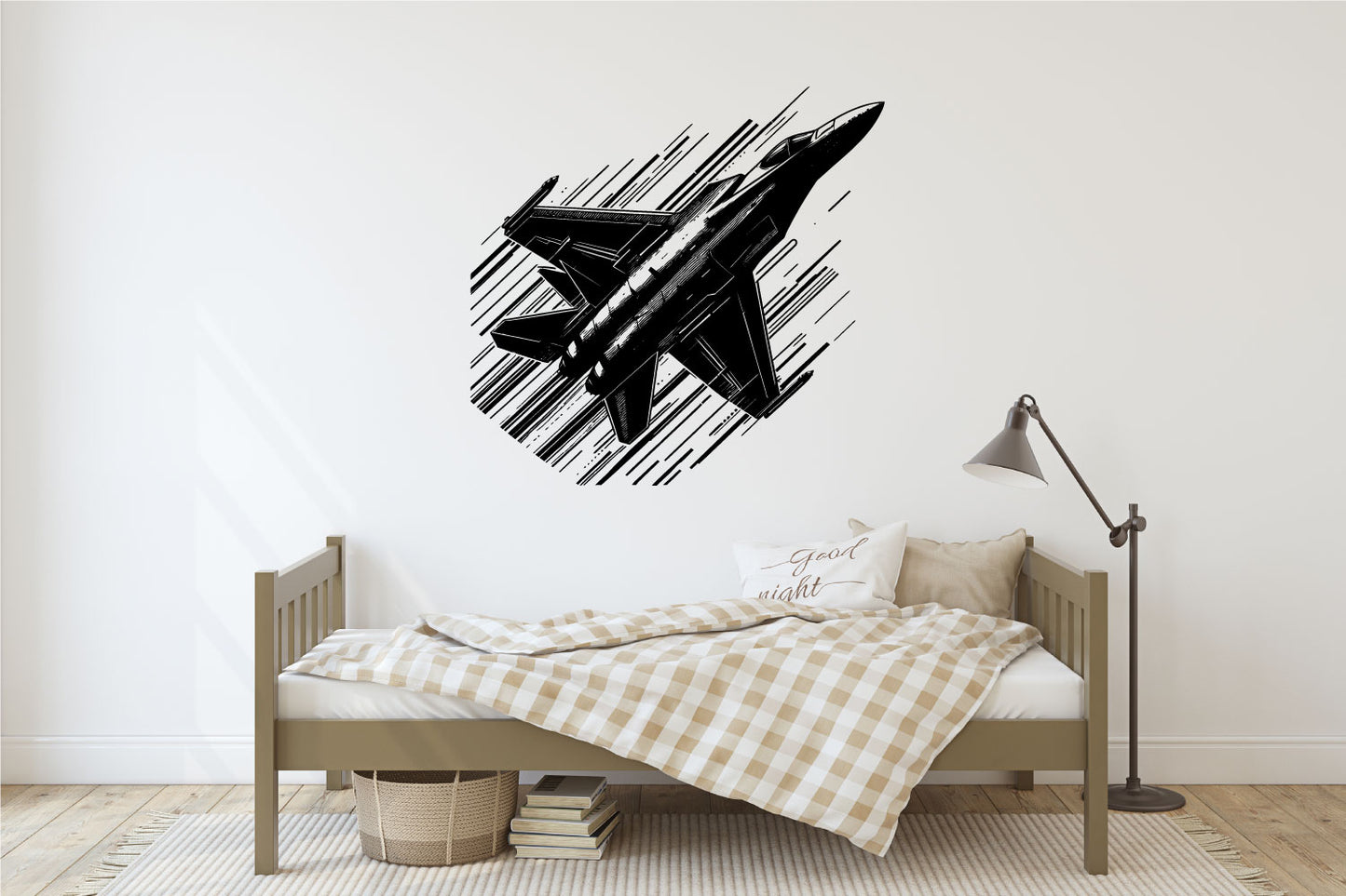 Fighter Jet Airplane Silhouette Vinyl Wall Decal