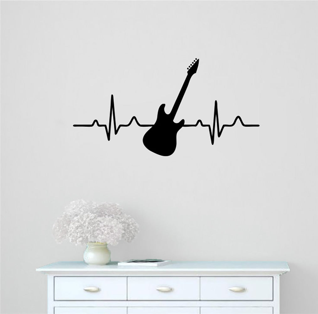 Guitar Heartbeat Vinyl Wall Decal