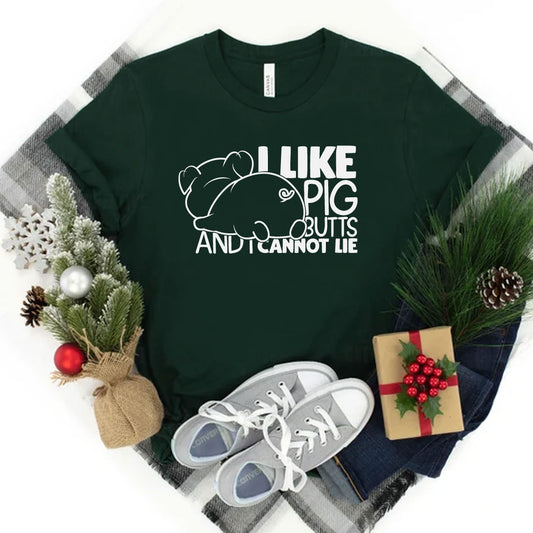 I Like Pig Butts and I Cannot Lie Crew Neck T-Shirt