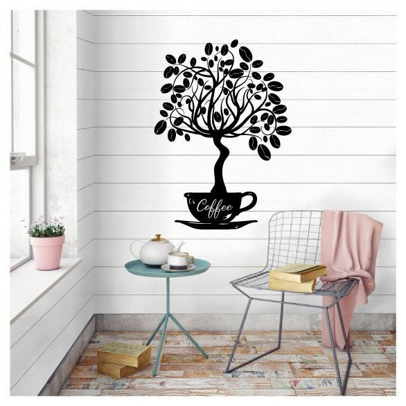 Coffee Bean Tree Vinyl Home Decor Wall Decal 