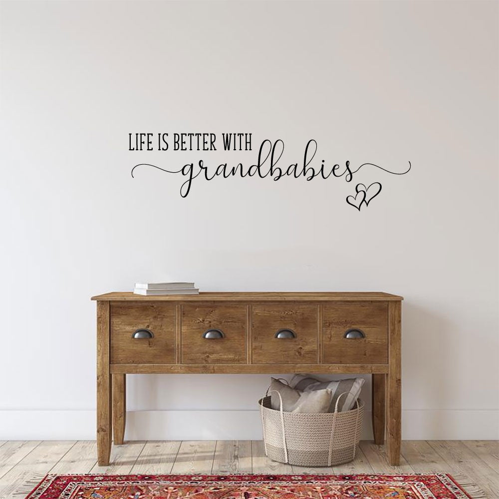 Life Is Better with Grandbabies Vinyl Home Decor Wall Decal Words 