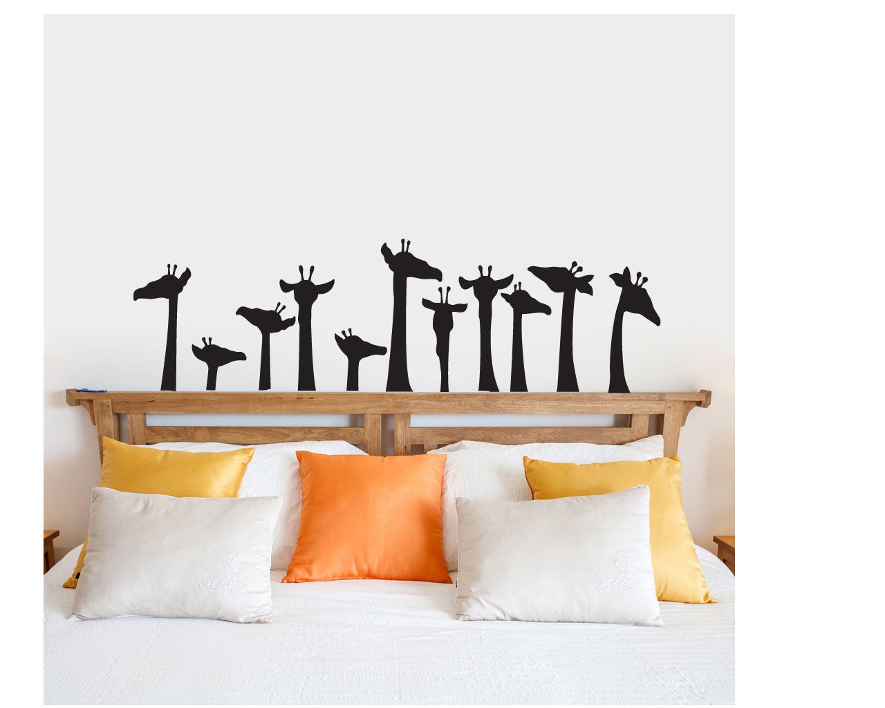 Giraffe Heads Silhouette Vinyl Home Decor Wall Decal 