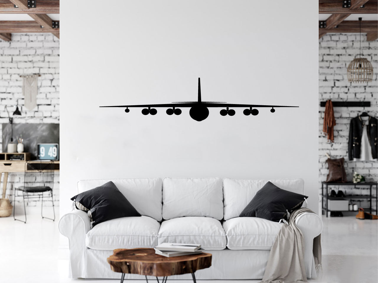 B-52 Bomber Military Airplane Silhouette Vinyl Home Decor Wall Decal 