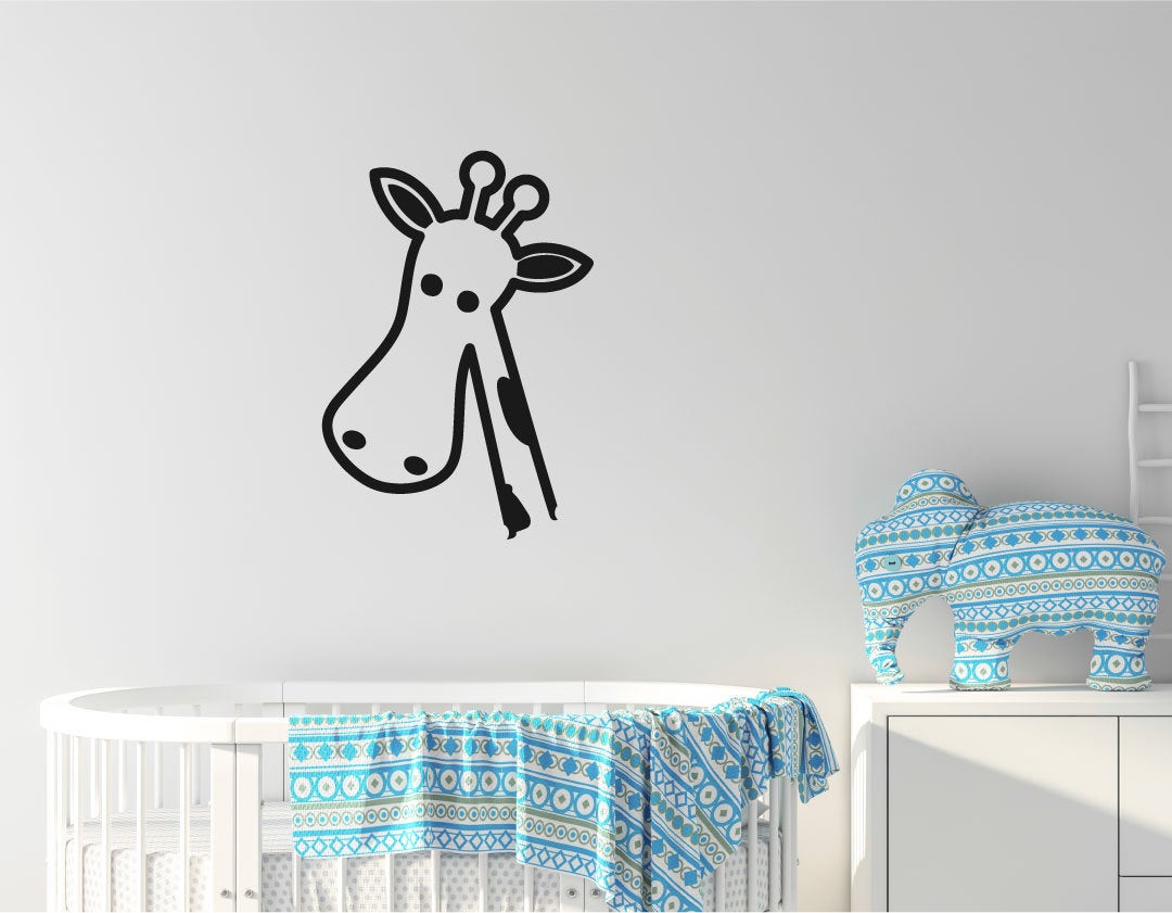 Giraffe Head Vinyl Home Decor Wall Decal 