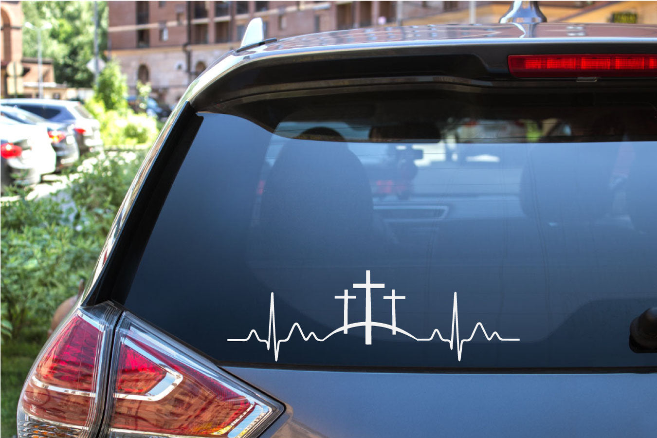 Crosses Heartbeat Vinyl Home Decor Wall Decal 