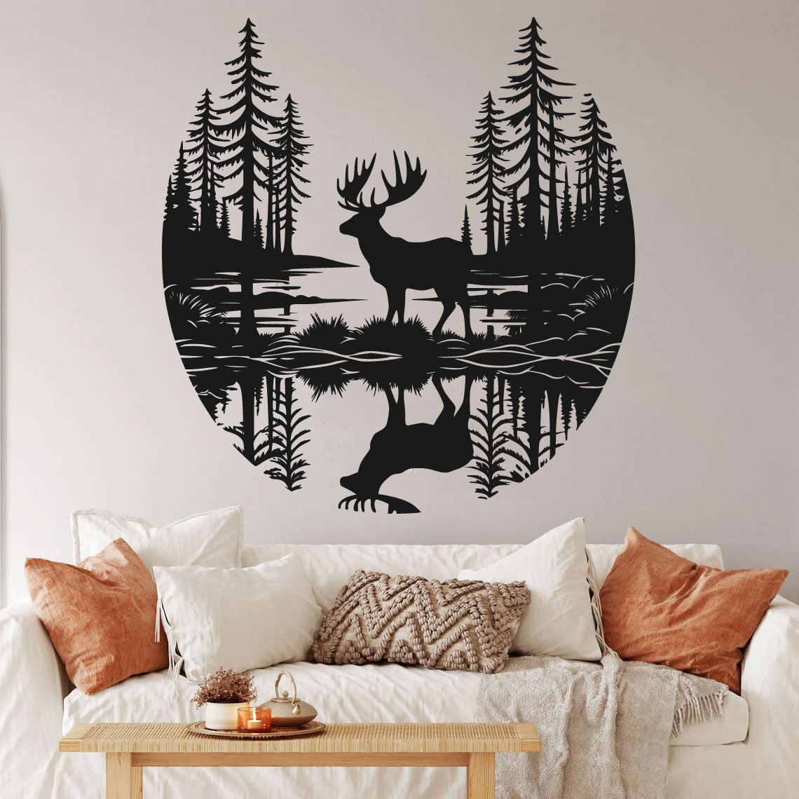 Moose and Tree Forest Vinyl Wall Decal