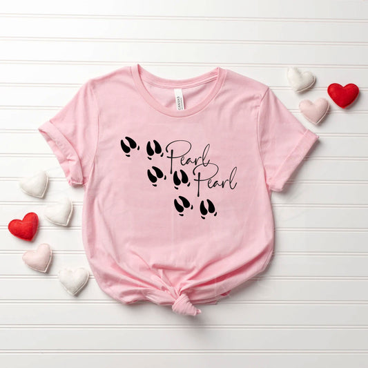 Pearl Pearl with Pig Hoof Prints Crew Neck T-Shirt