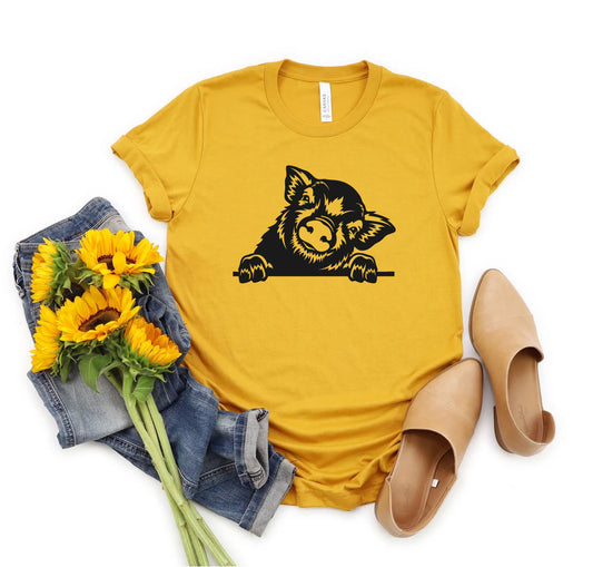 Cute Pig Crew Neck T-Shirt
