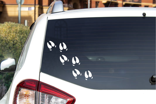 Pig Hoof Prints Vinyl Car Glass Wall Decal