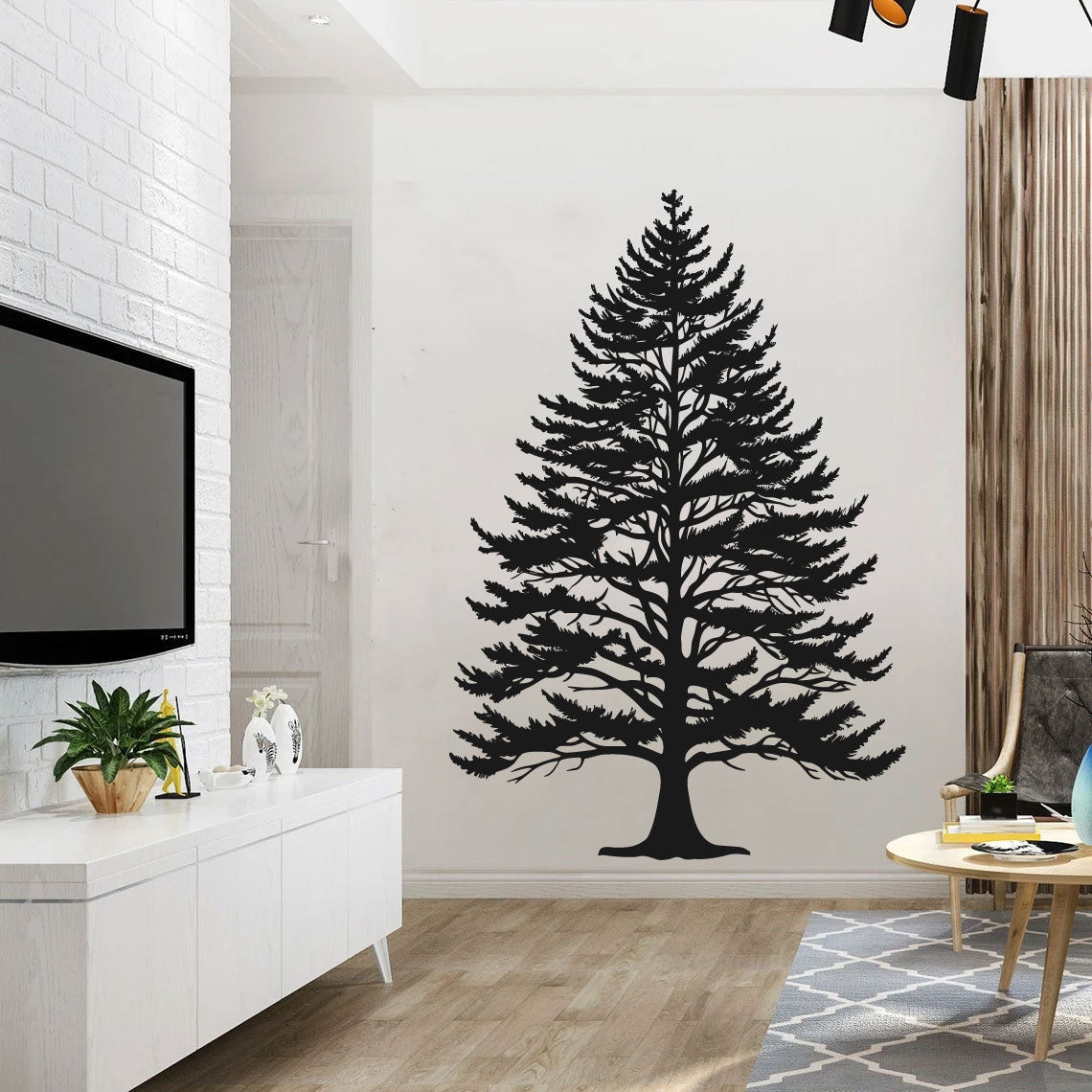 Pine Evergreen Tree Silhouette Vinyl Wall Decal