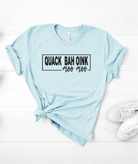 Quack Bah Oink Crew Neck T-Shirt