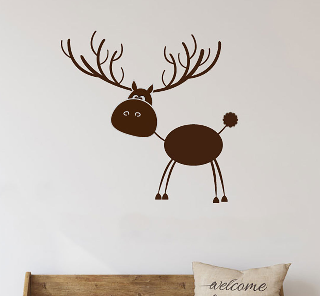 Reindeer Silhouette Christmas Vinyl Wall Decal