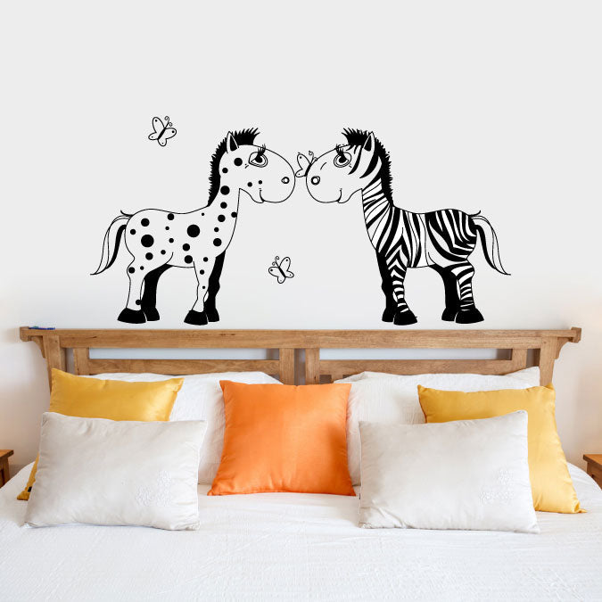 Zebras and Butterflies Vinyl Home Decor Wall Decal 